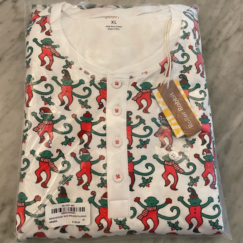 Christmas Roller Rabbit Monkey Mas pjs
